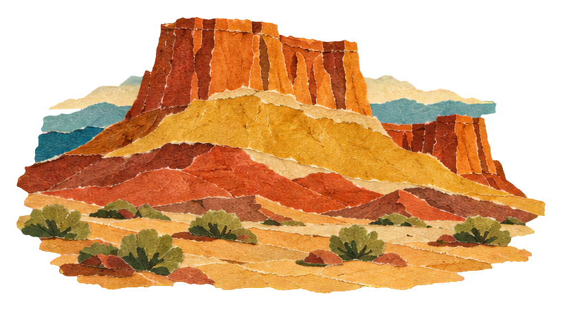 Preview for Torn Paper Landscapes Desert Mesa