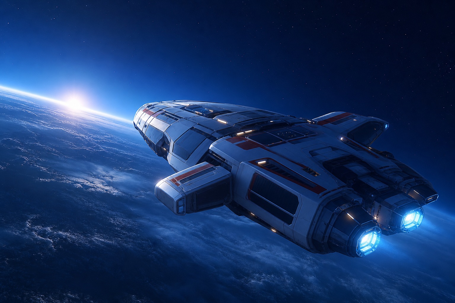 Preview for Futuristic Rescue Spacecraft Background