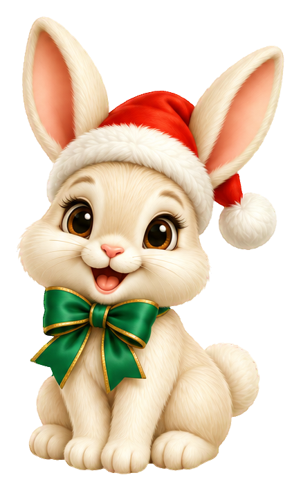 Preview for 3d Christmas Bunny Santa Hat