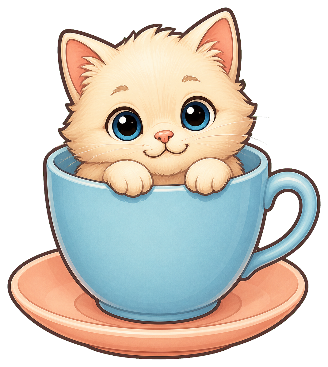 Preview for Cute Cat In Teacup Sticker