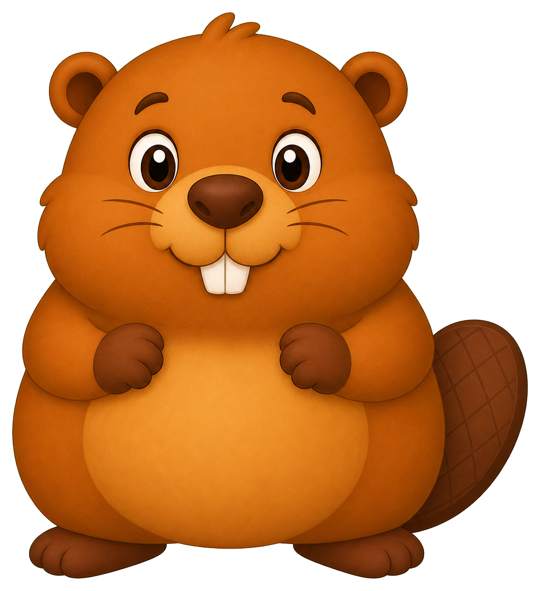 Preview for Beaver Round Mascot Sticker