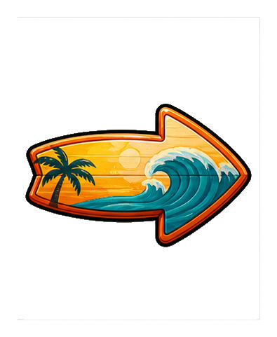Preview for Surfboard Arrow Sticker Graphic