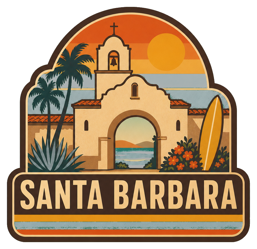 Preview for Santa Barbara Arch Retro Sticker