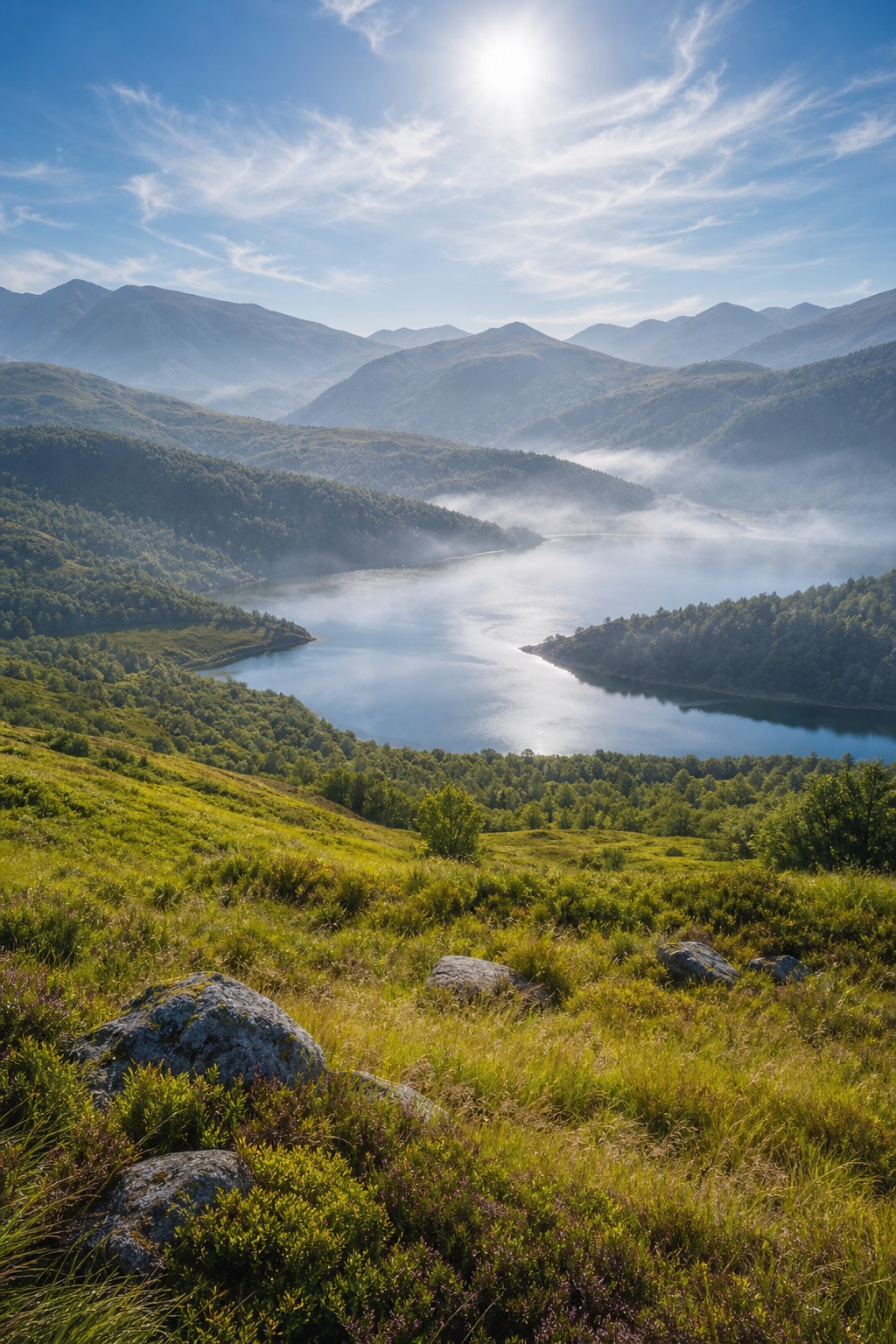 Preview for Misty Lake Valley Stock Background