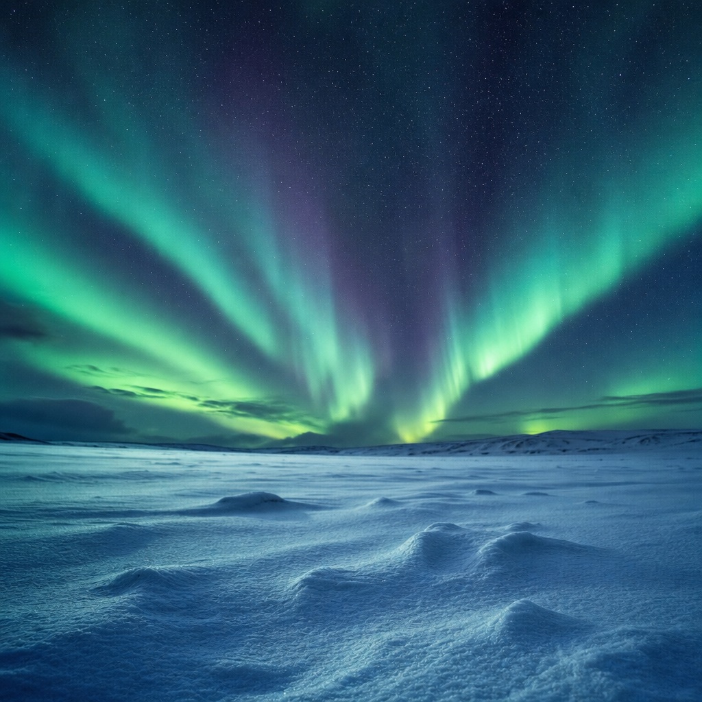 Preview for Aurora Snow Plain Background