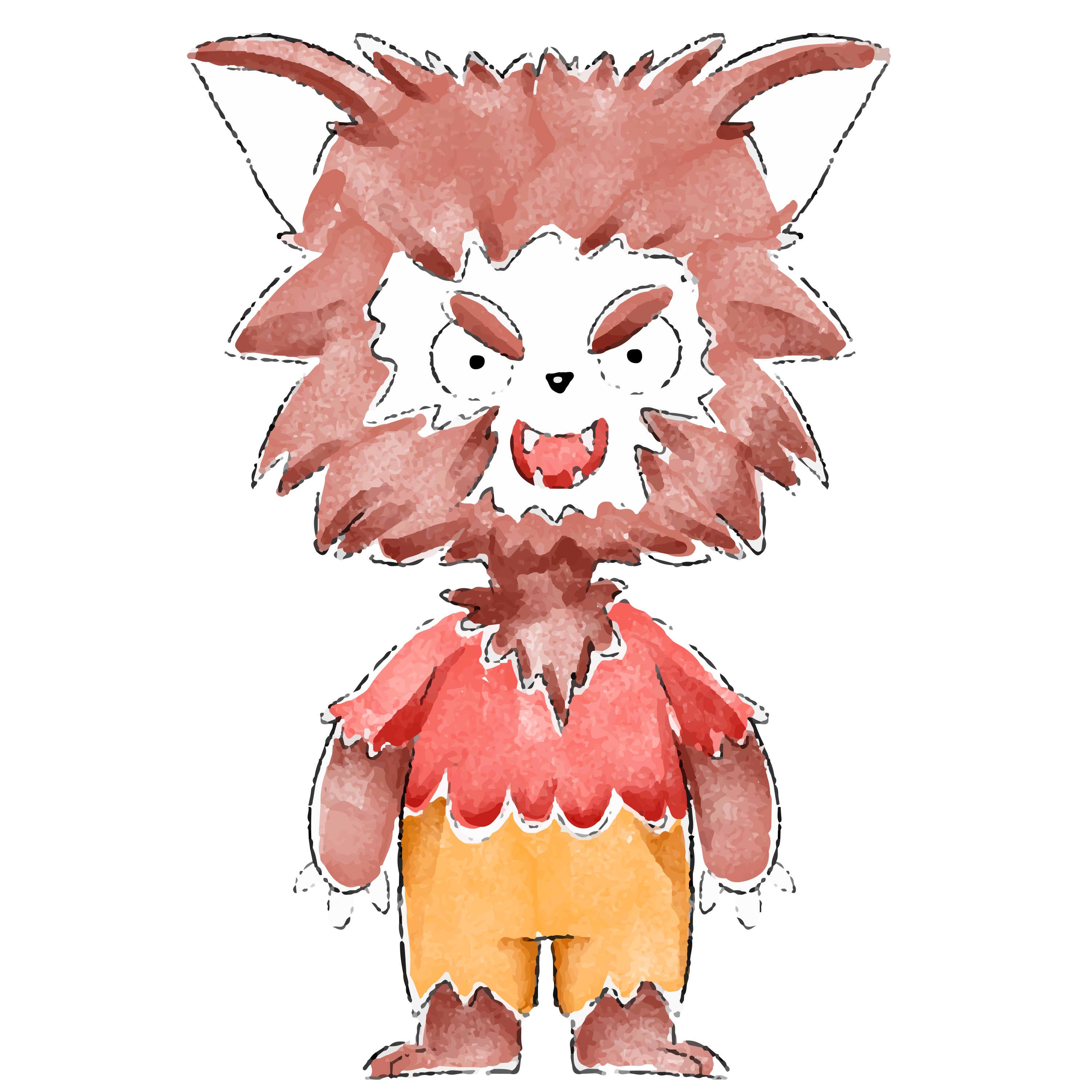 Preview for Cartoon-werewolf-character-illustration-halloween-watercolor-sti-522fc