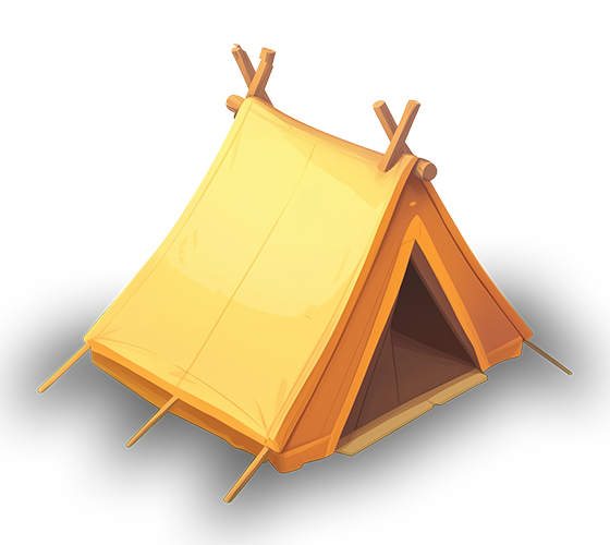 Preview for Yellow-camping-tent-building-sticker-727a9