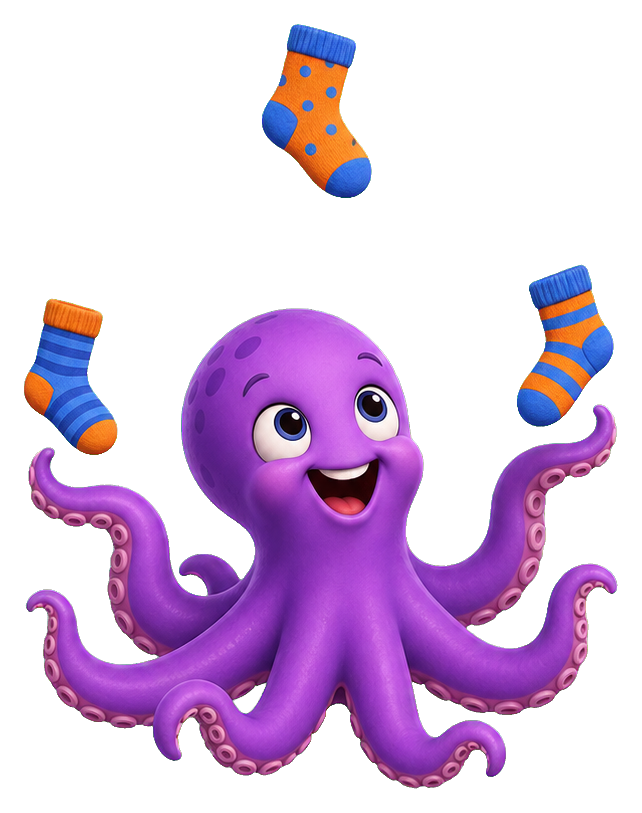 Preview for Purple Octopus Juggling Socks Sticker
