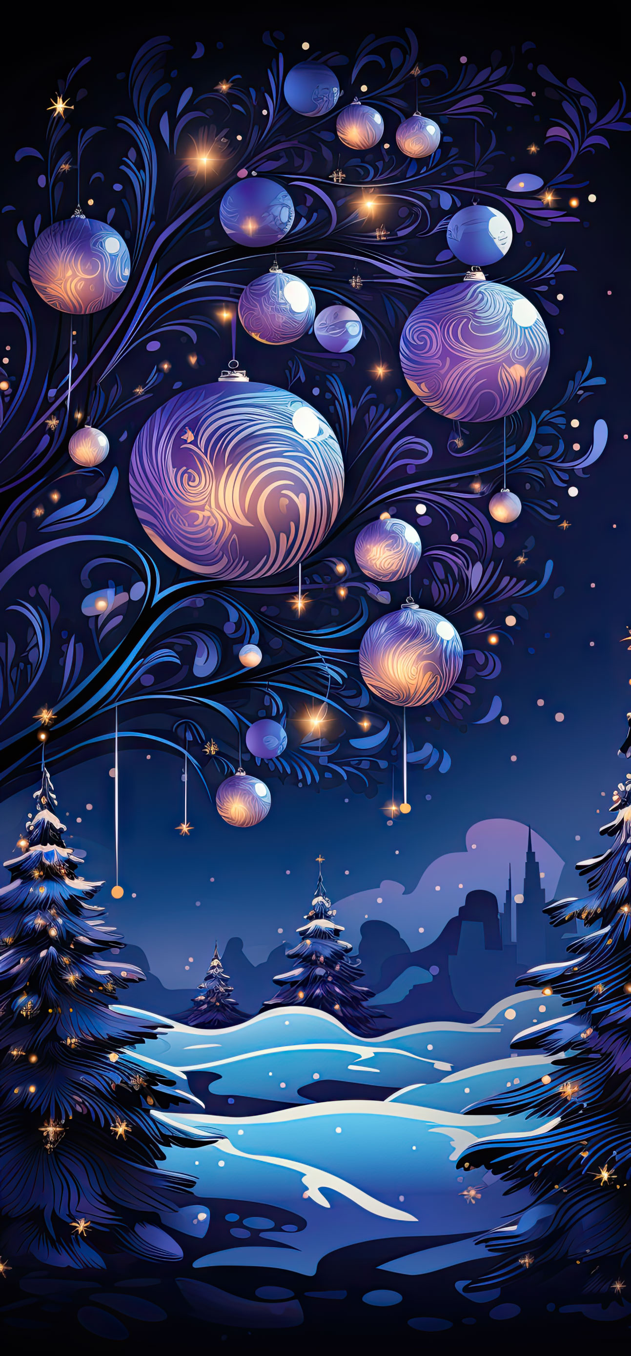 Preview for Enchanted-winter-landscape-christmas-phone-background-9a07c