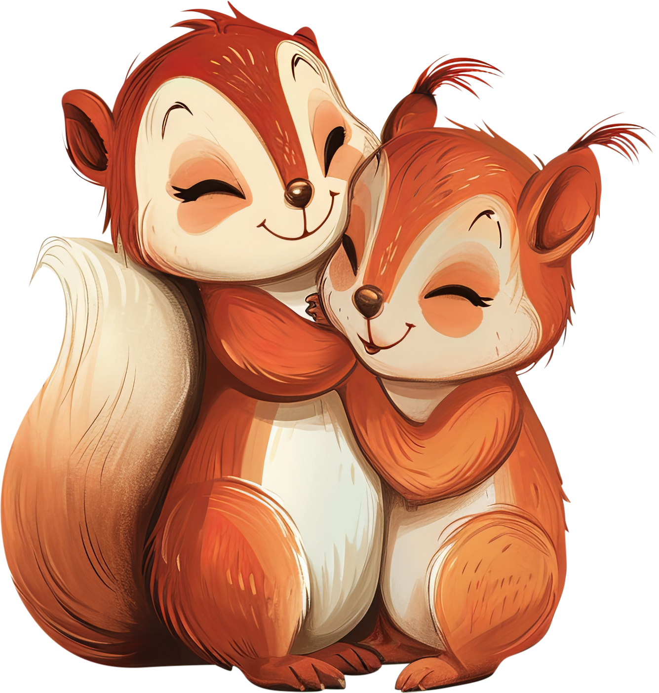 Preview for Cartoon-squirrels-embracing-love-characters-sticker-ff955