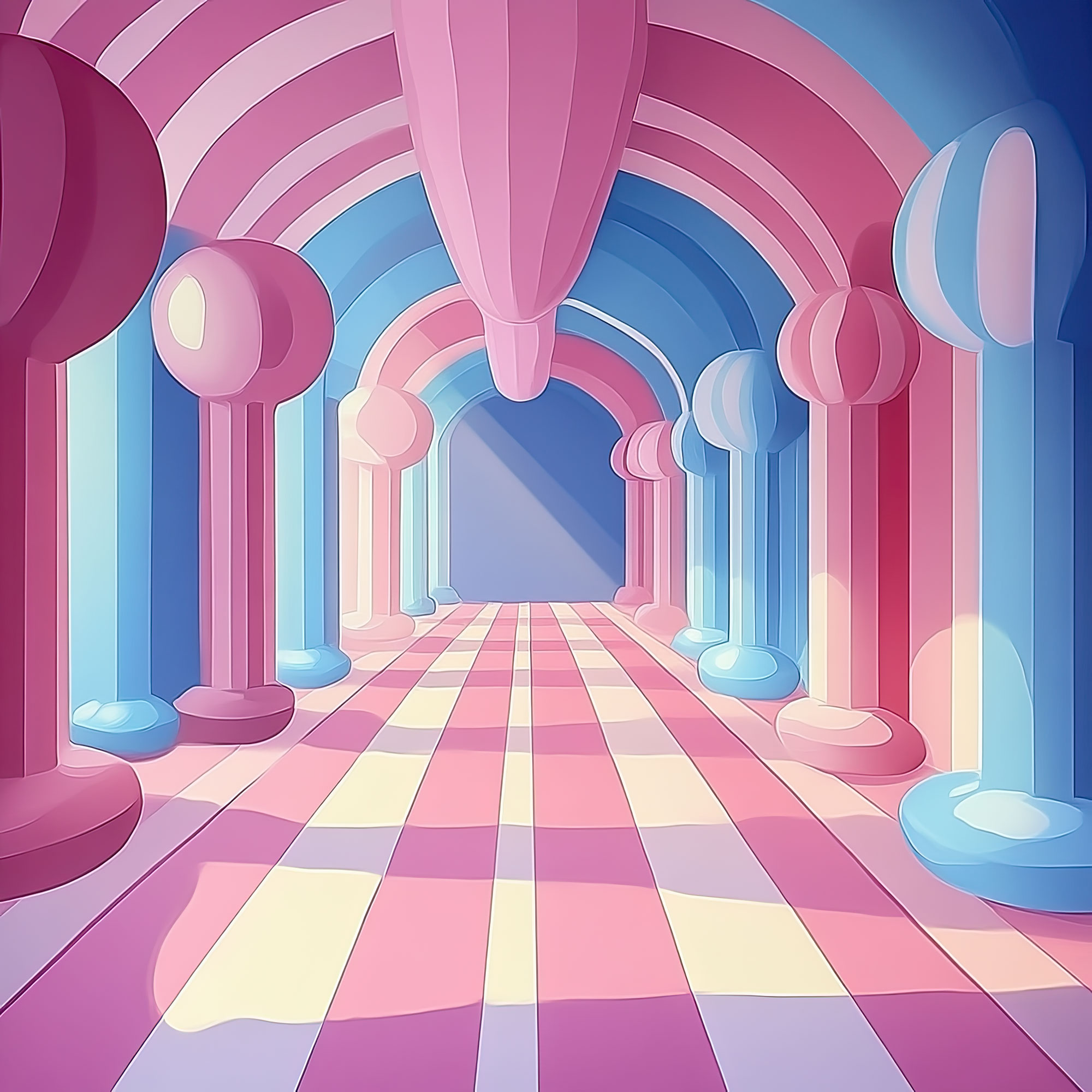 Preview for Pastel-corridor-digital-art-whimsical-backdrop-background-bccdf