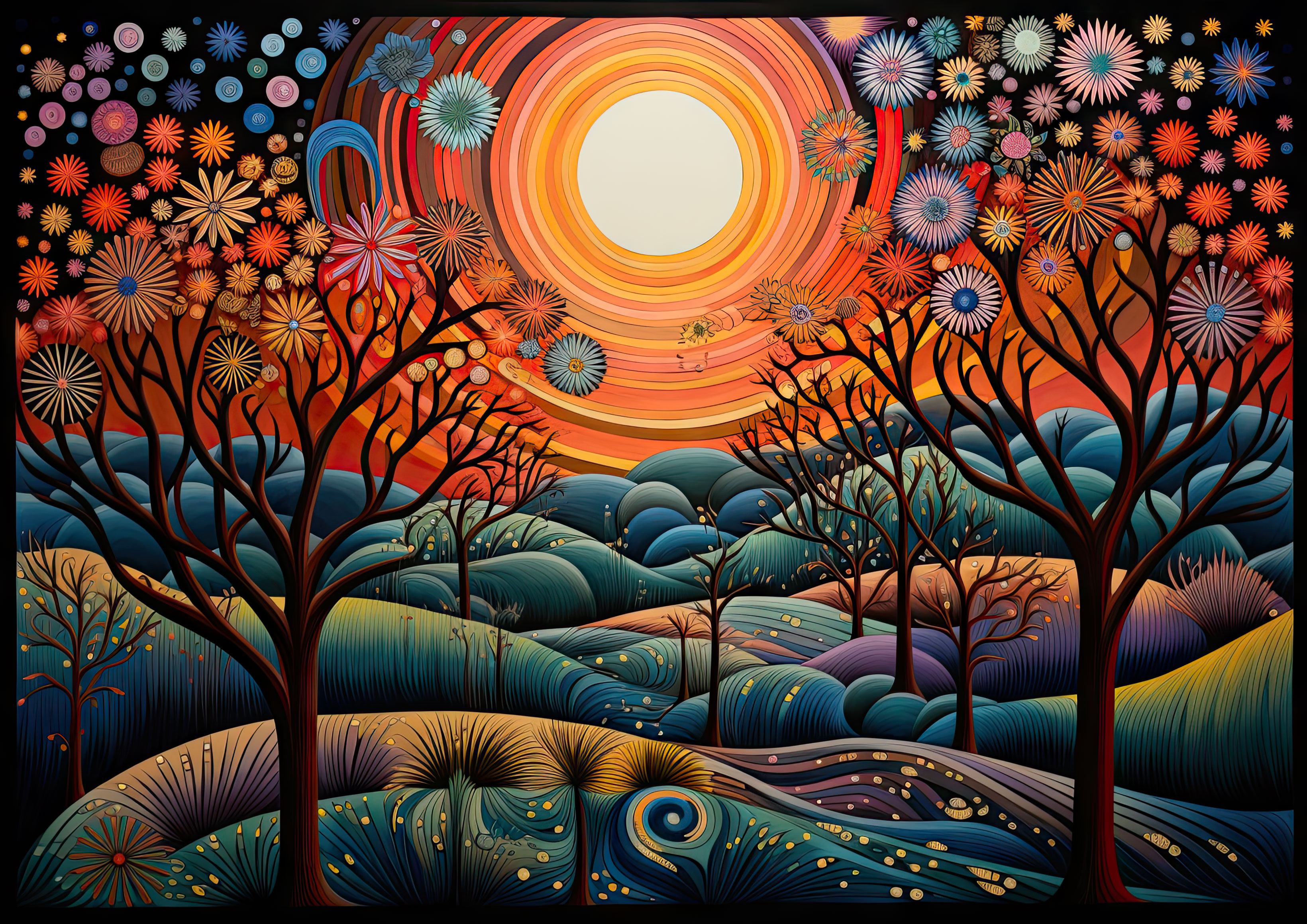 Preview for Vibrant-sunset-landscape-art-new-year-background-3ae19