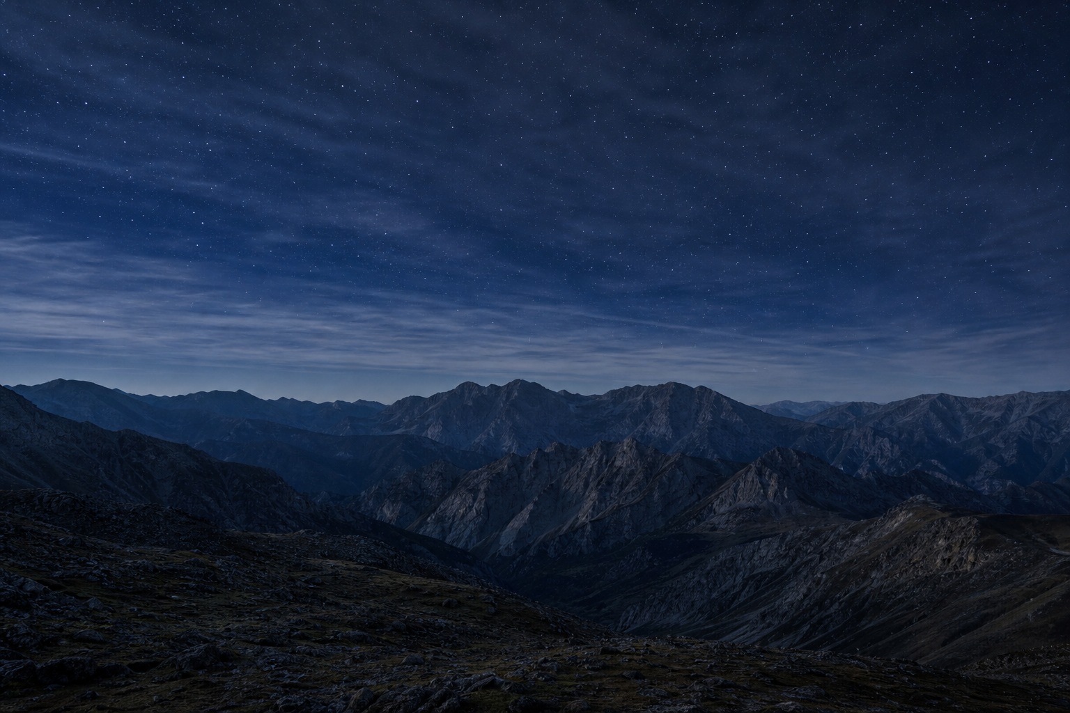 Preview for Indigo Night Starry Mountain Background