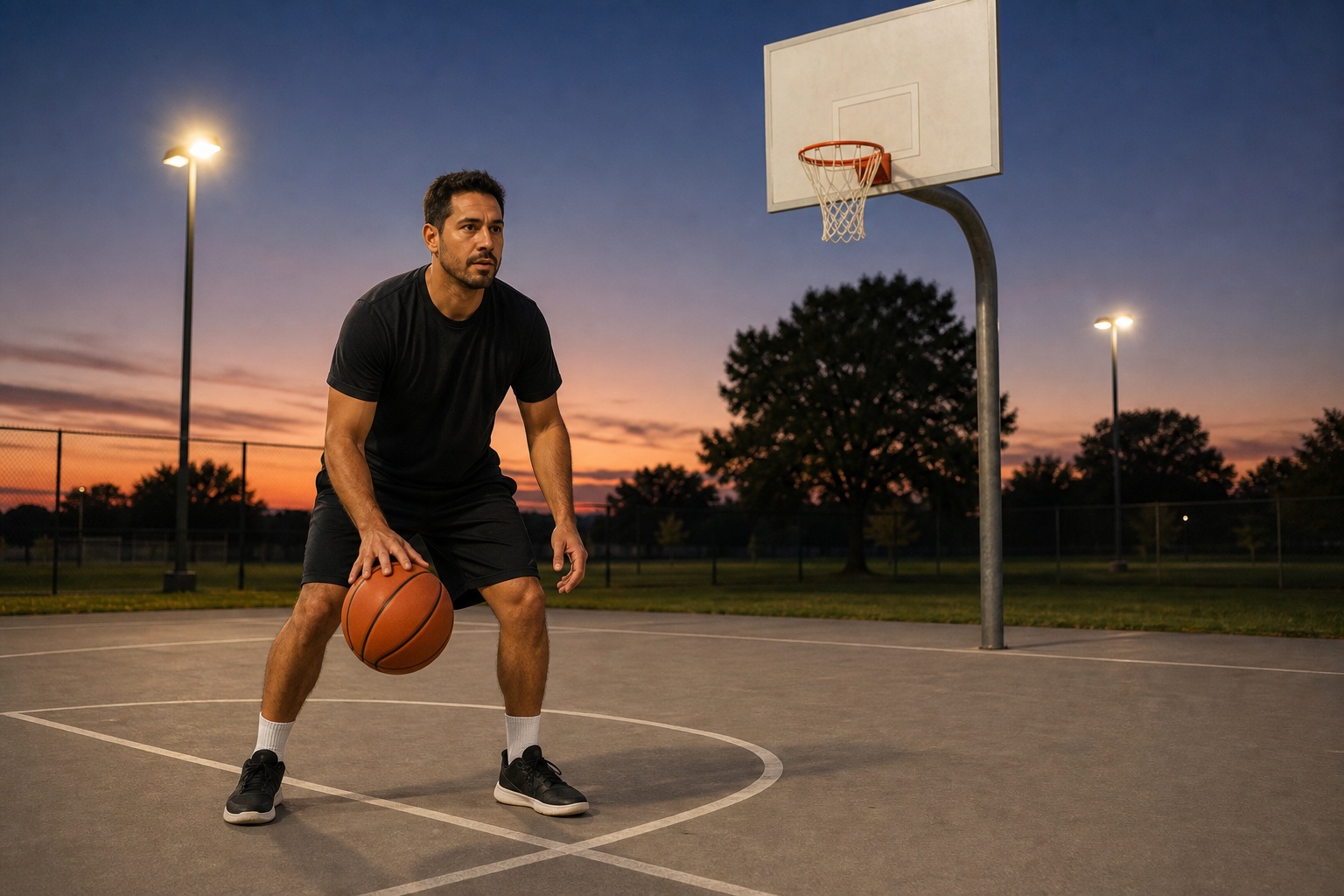 Preview for Dusk Basketball Court Background