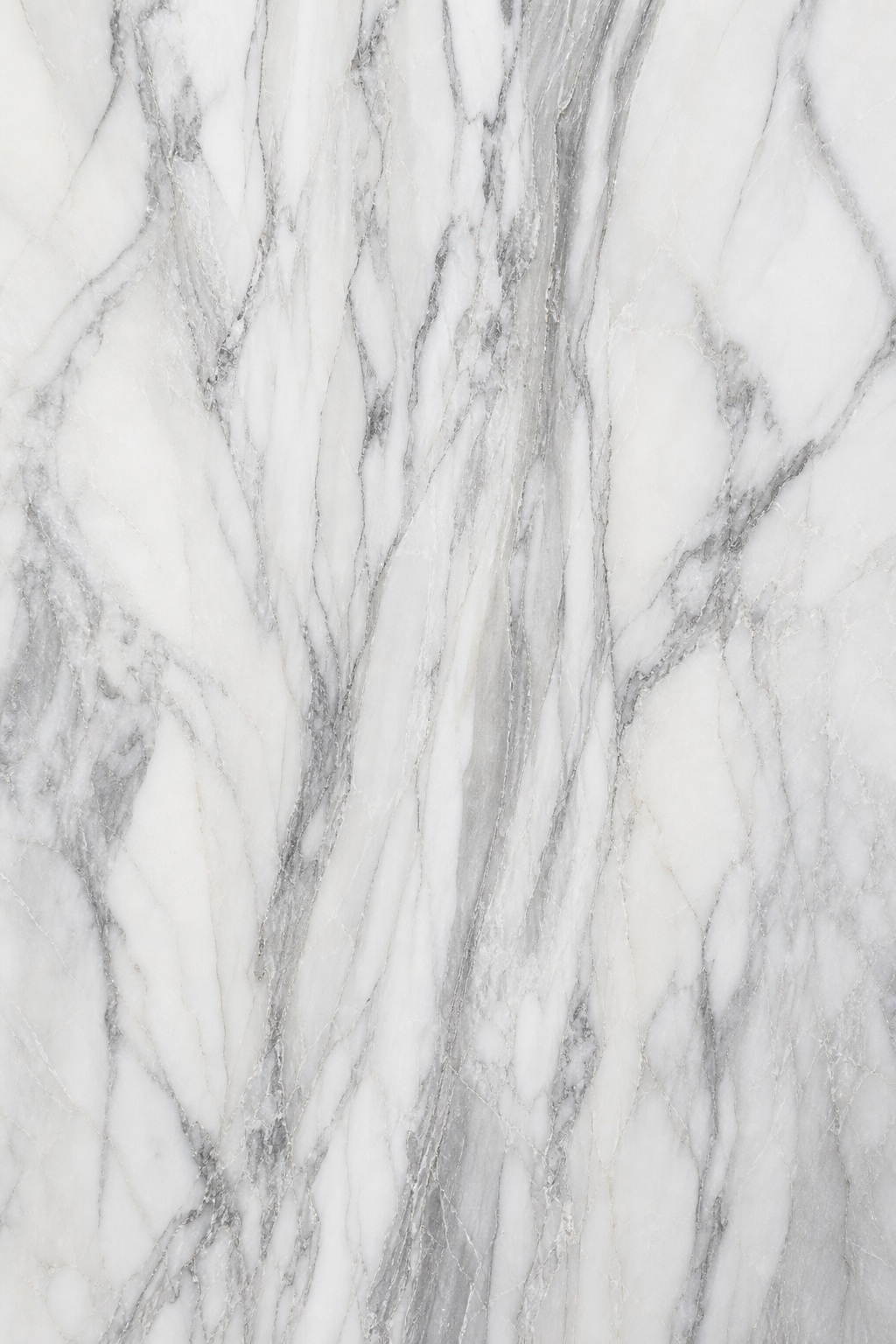 White marble background with soft gray vertical veining and natural stone texture
