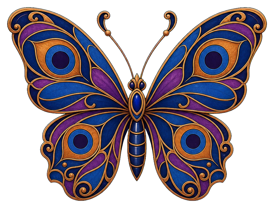 Preview for Nouveau Peacock Butterfly Sticker