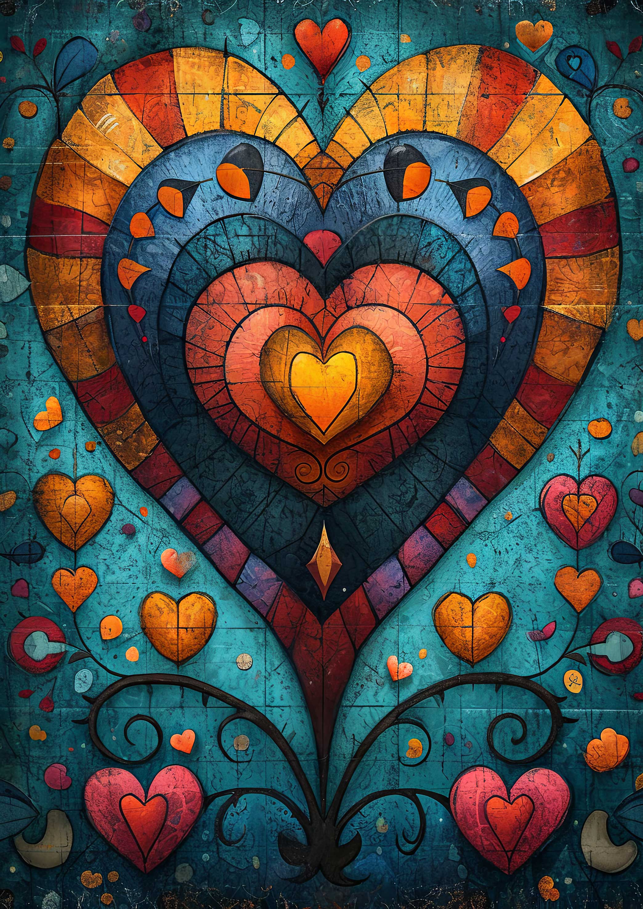 Preview for Vibrant-heart-art-template-love-background-4a248