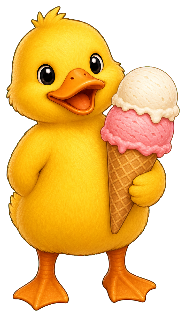 Preview for Duck Ice Cream Cone Sticker