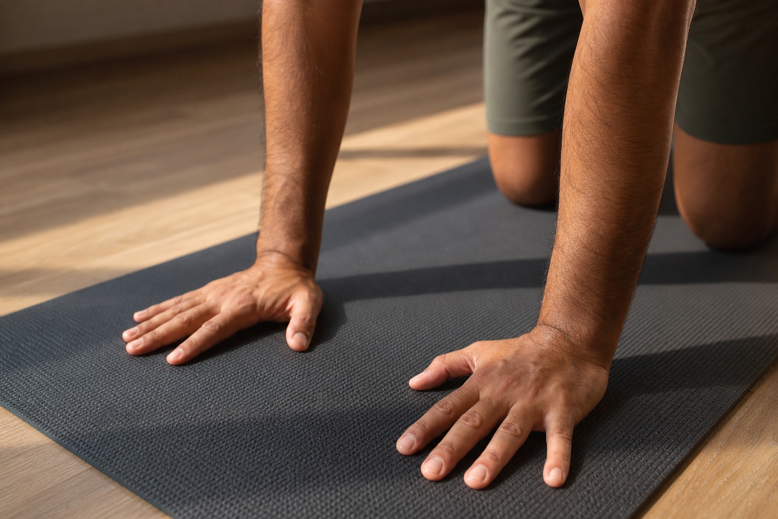 Preview for Yoga Mat Hands Detail Stock Background