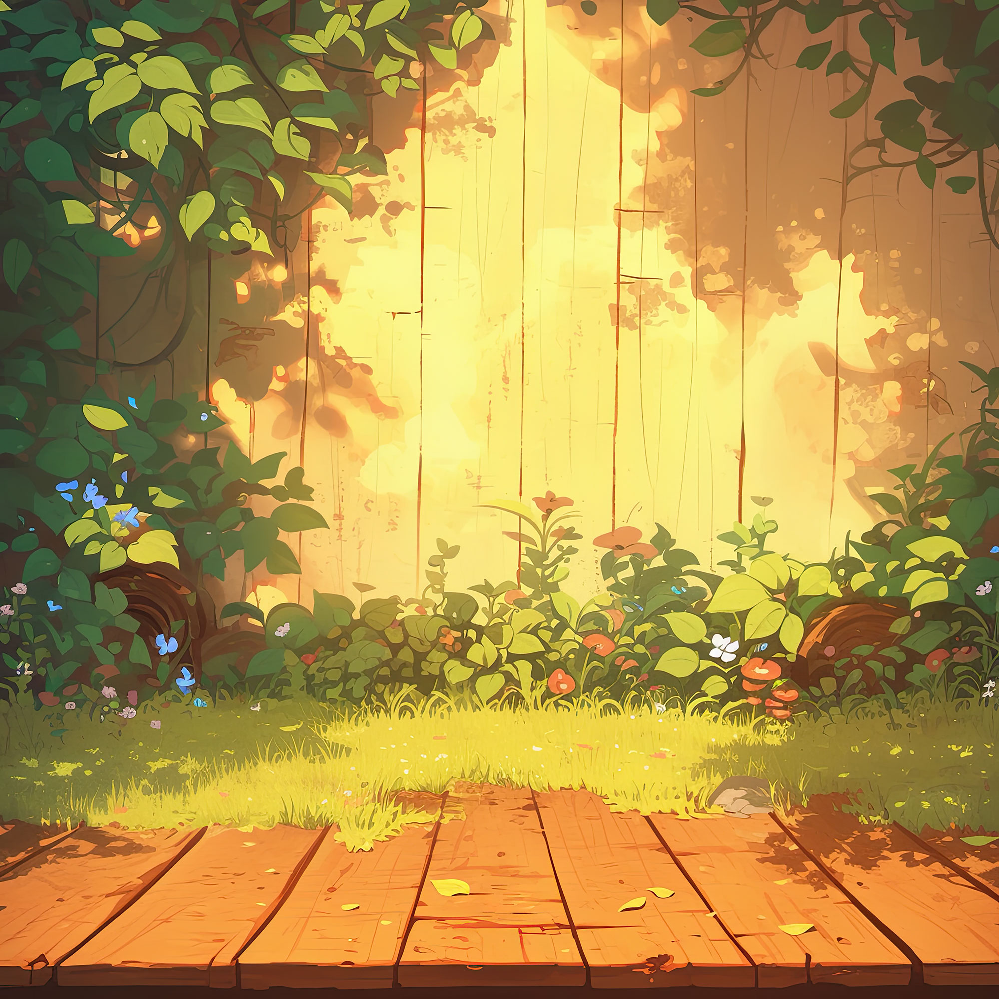 Preview for Serene-garden-scene-illustration-nature-backdrop-background-5f411