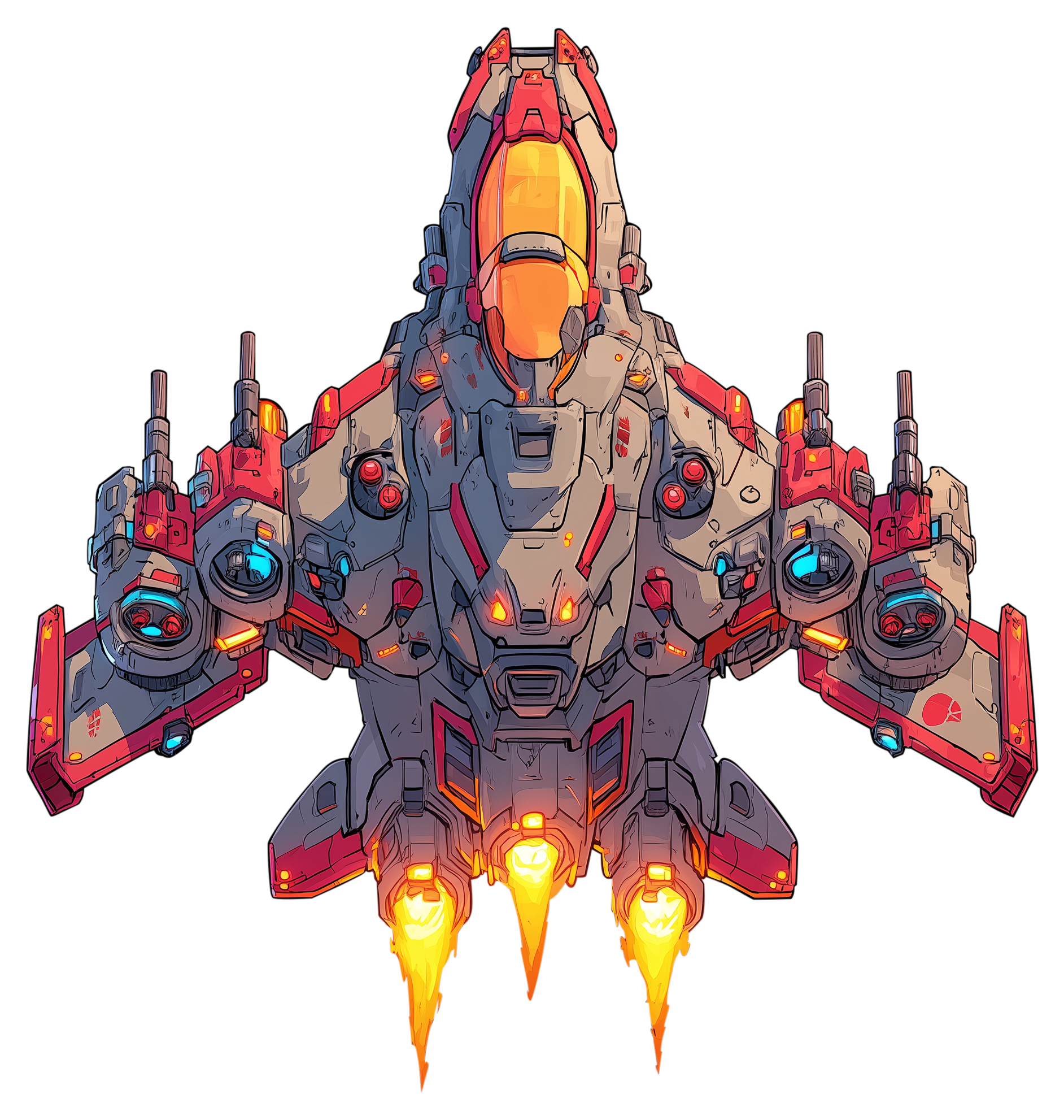 Preview for Futuristic-fighter-jet-pixel-art-spaceship-sticker-542f8