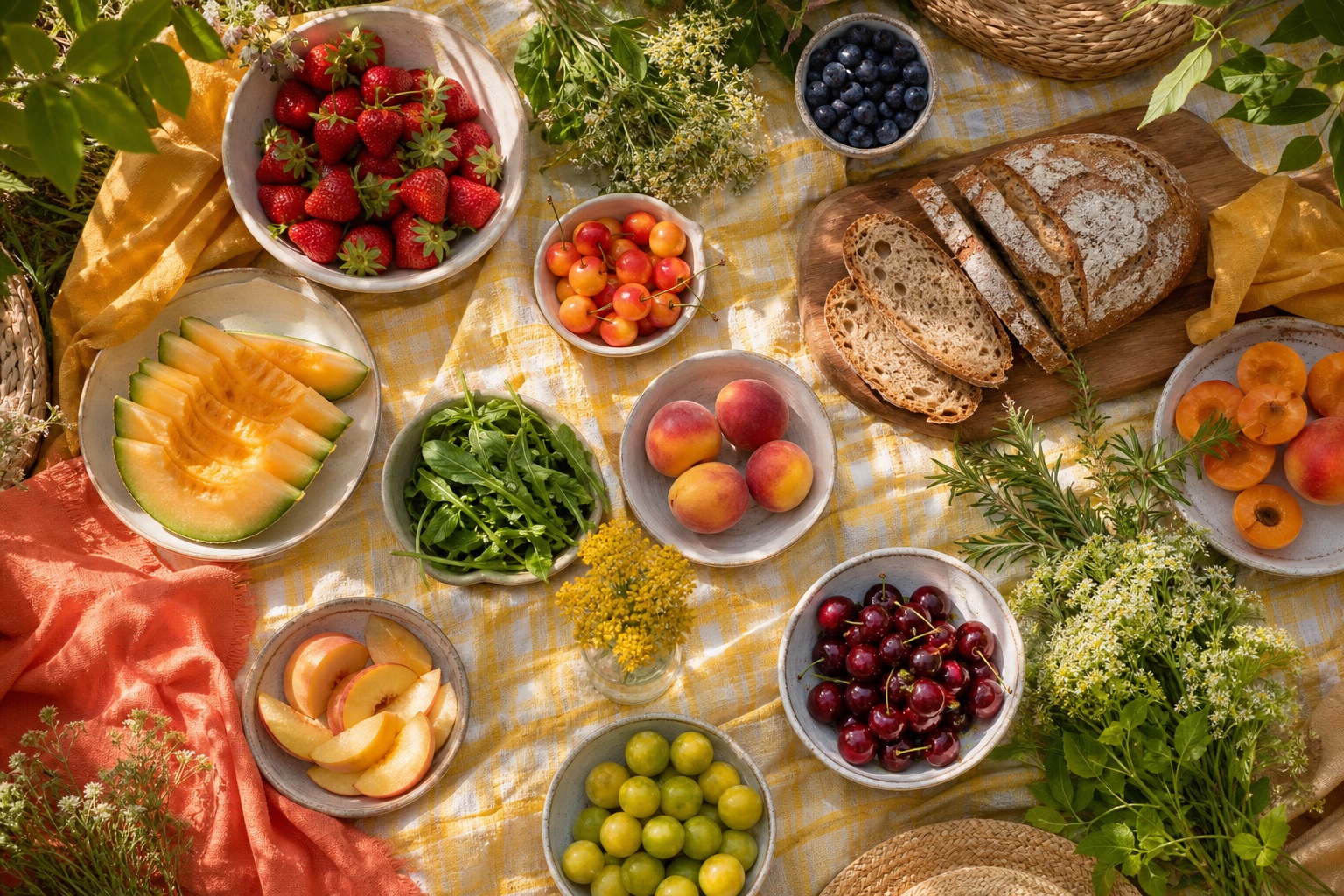 Preview for Yellow Summer Picnic Background Stock Image