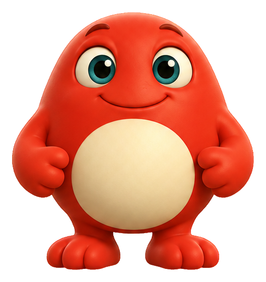 Preview for 3d Friendly Monsters Red Button Belly
