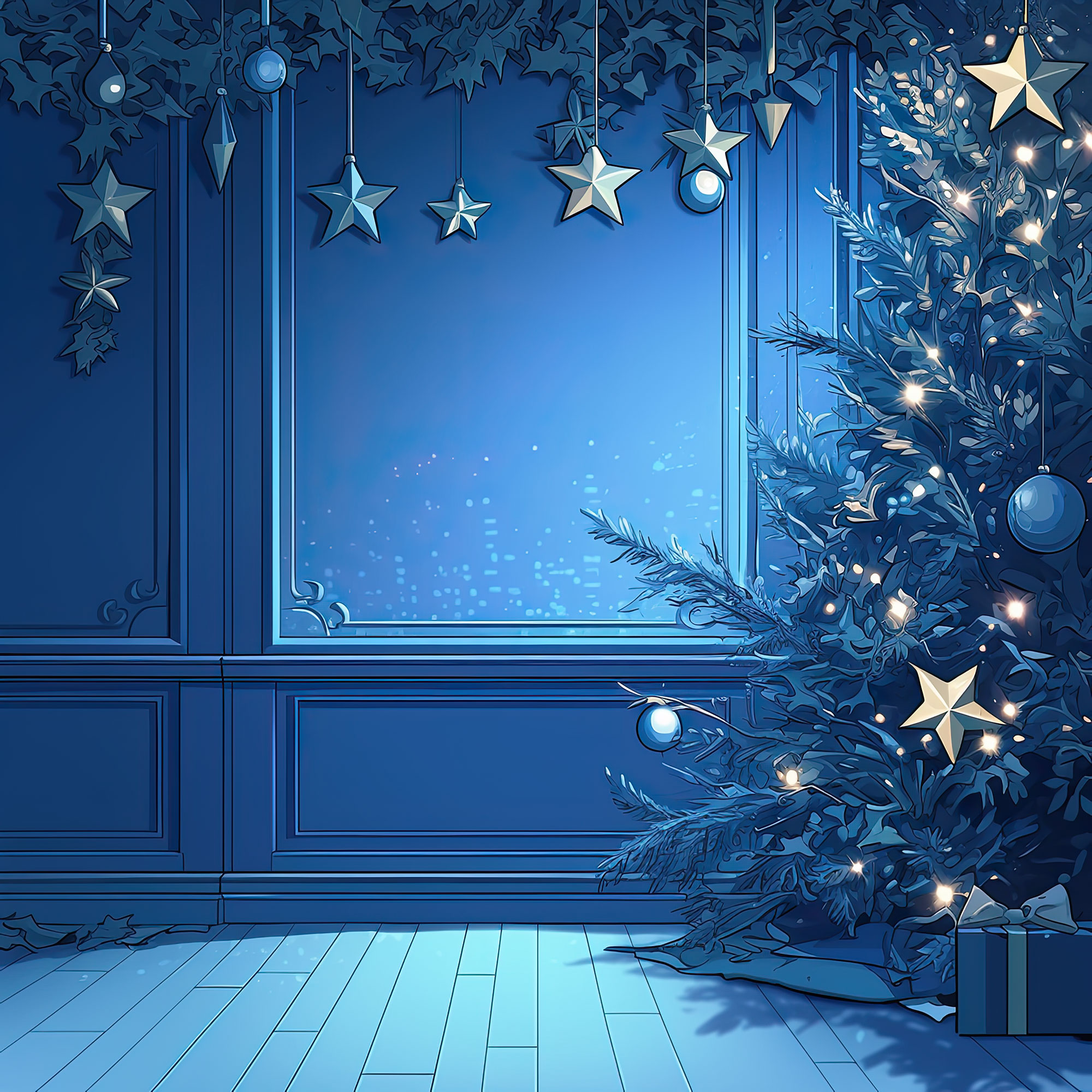 Preview for Blue-christmas-tree-decoration-christmas-backdrop-background-67788