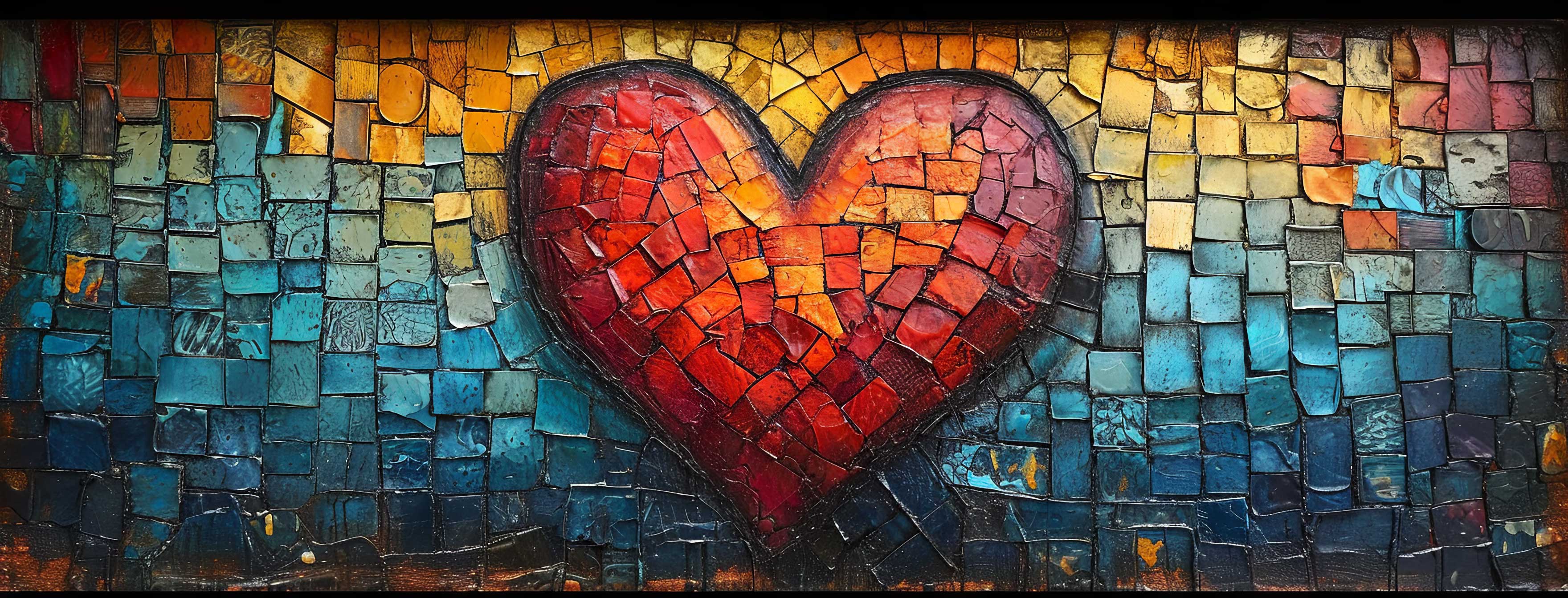 Preview for Mosaic-heart-art-template-heart-cover-background-c6024