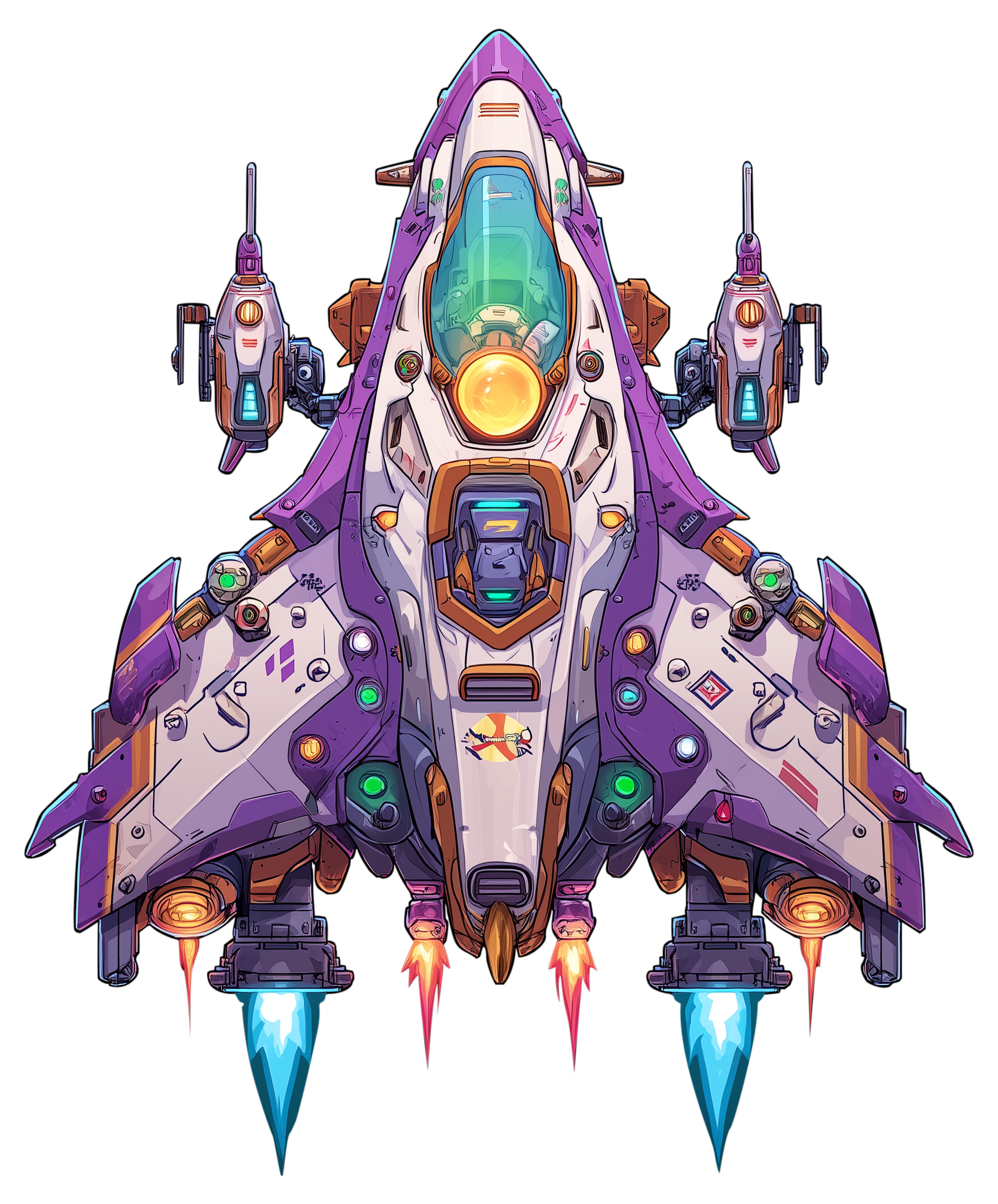 Preview for Futuristic-spaceship-design-sticker-74eb6