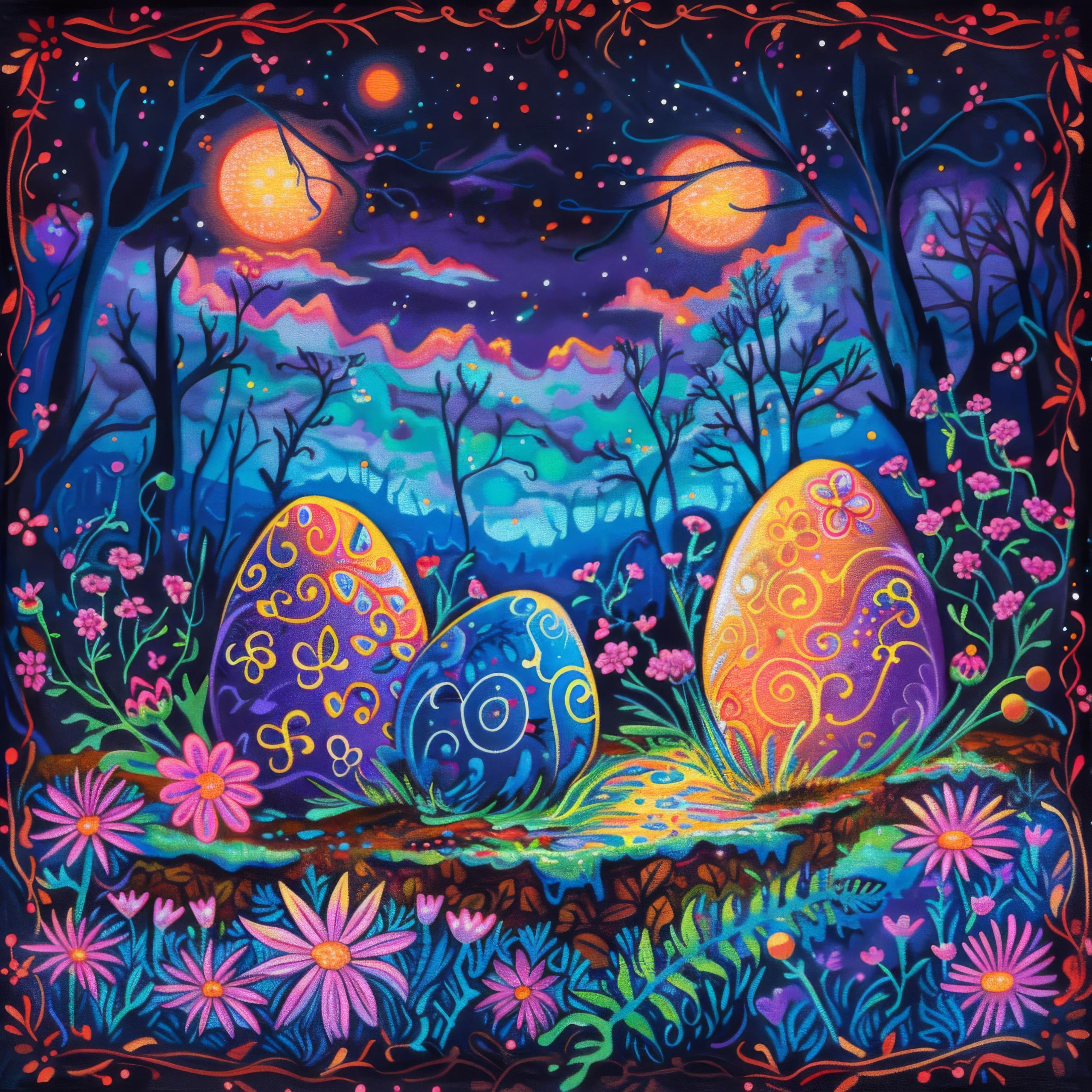 Preview for Easter-eggs-whimsical-night-landscape-background-6e703