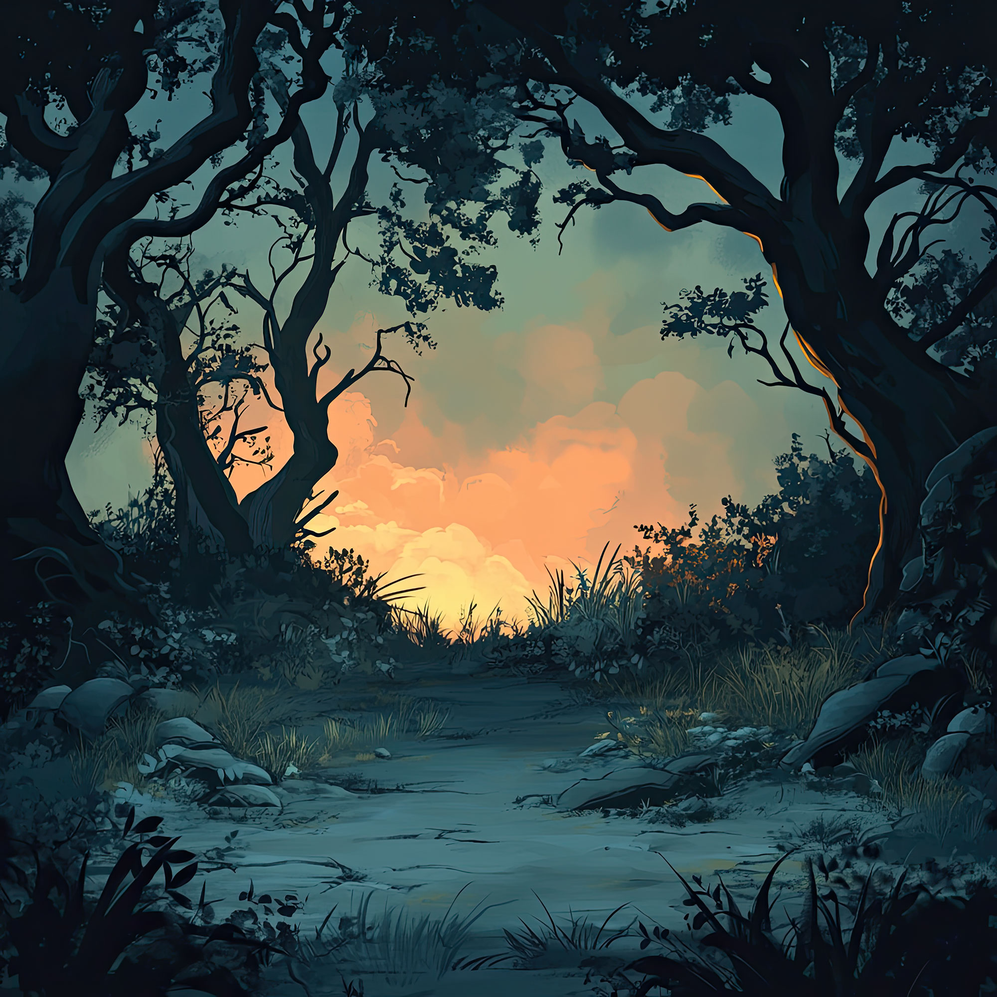 Preview for Serene-forest-landscape-spooky-backdrop-background-b29c5