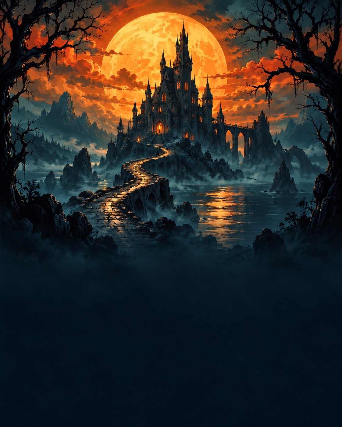 Preview for Cinematic Haunted Castle Portrait Feed Background