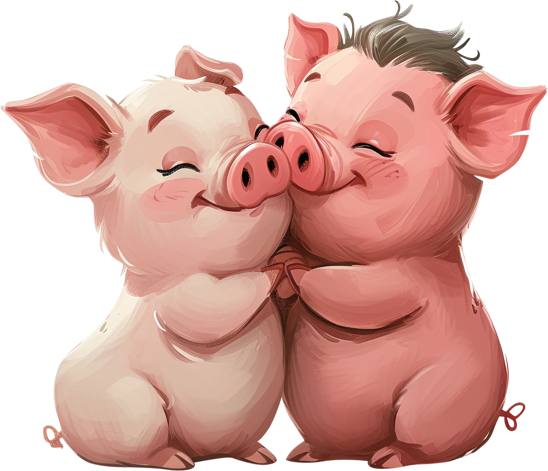 Preview for Cartoon-pigs-hugging-love-characters-sticker-3f3b8
