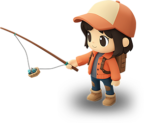 Preview for Cartoon-character-fishing-sticker-d2863