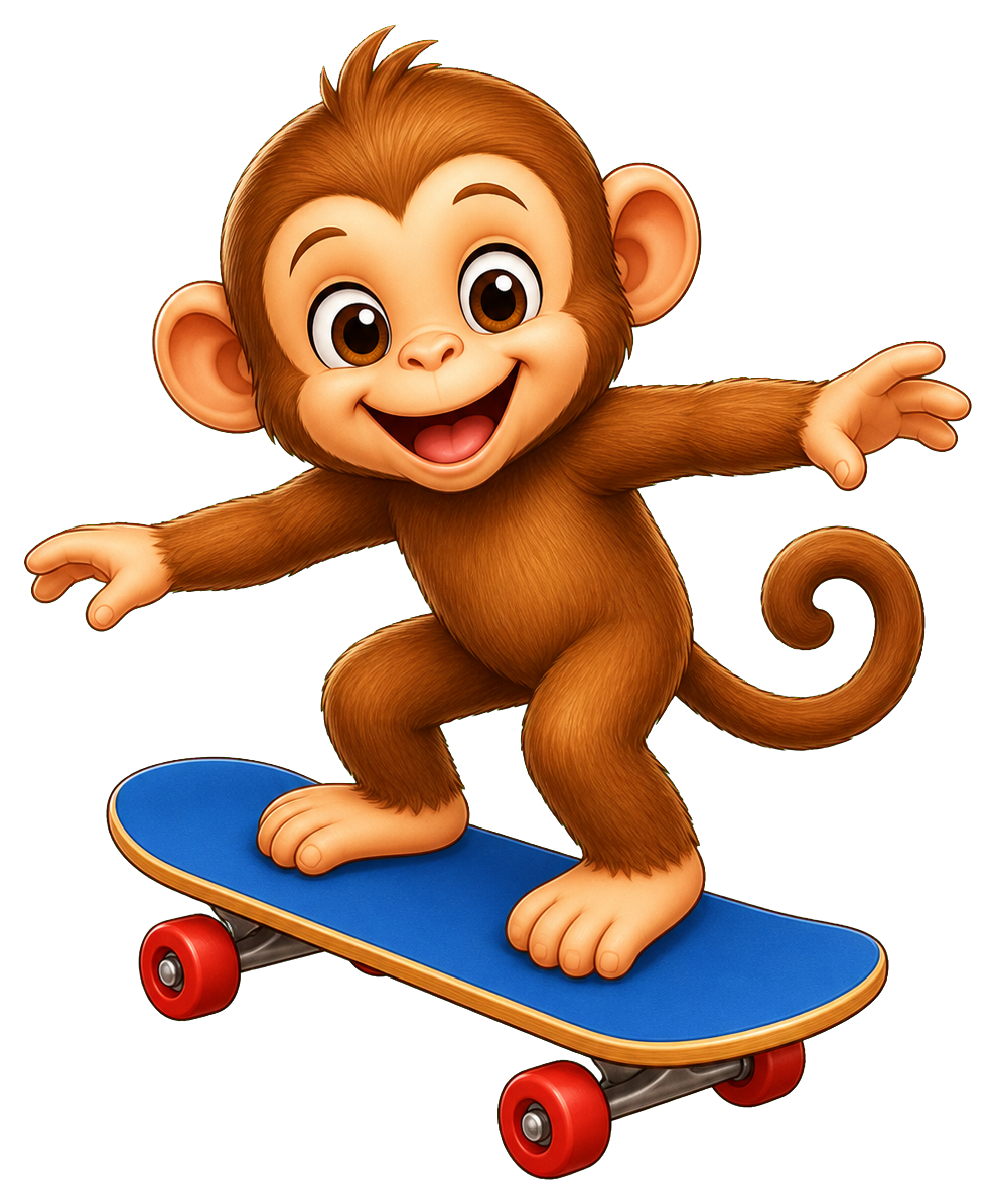 Preview for Monkey Skateboard Sticker