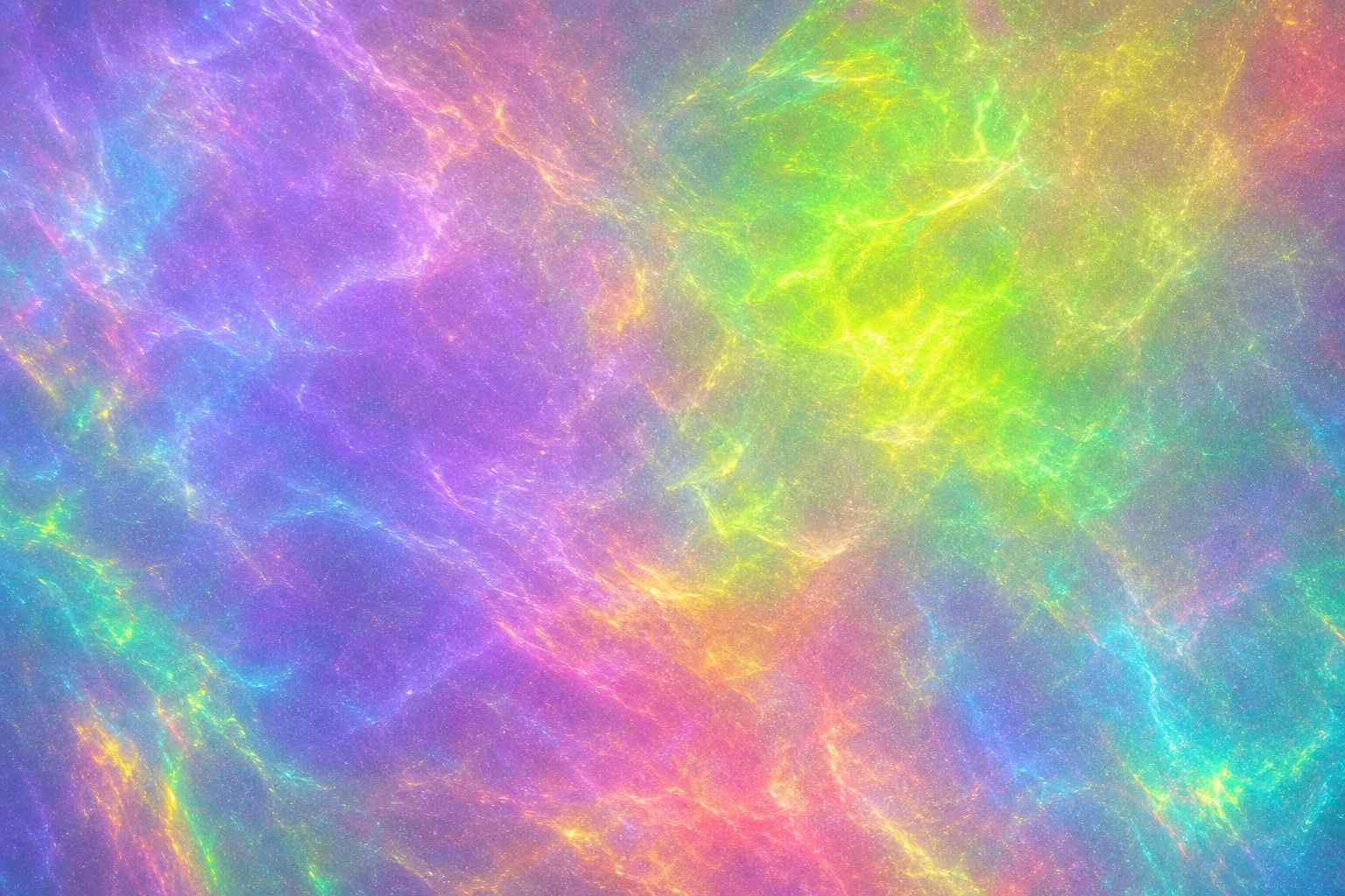 Soft violet, lime, blue, and pink refracted light forming a diffuse rainbow haze.