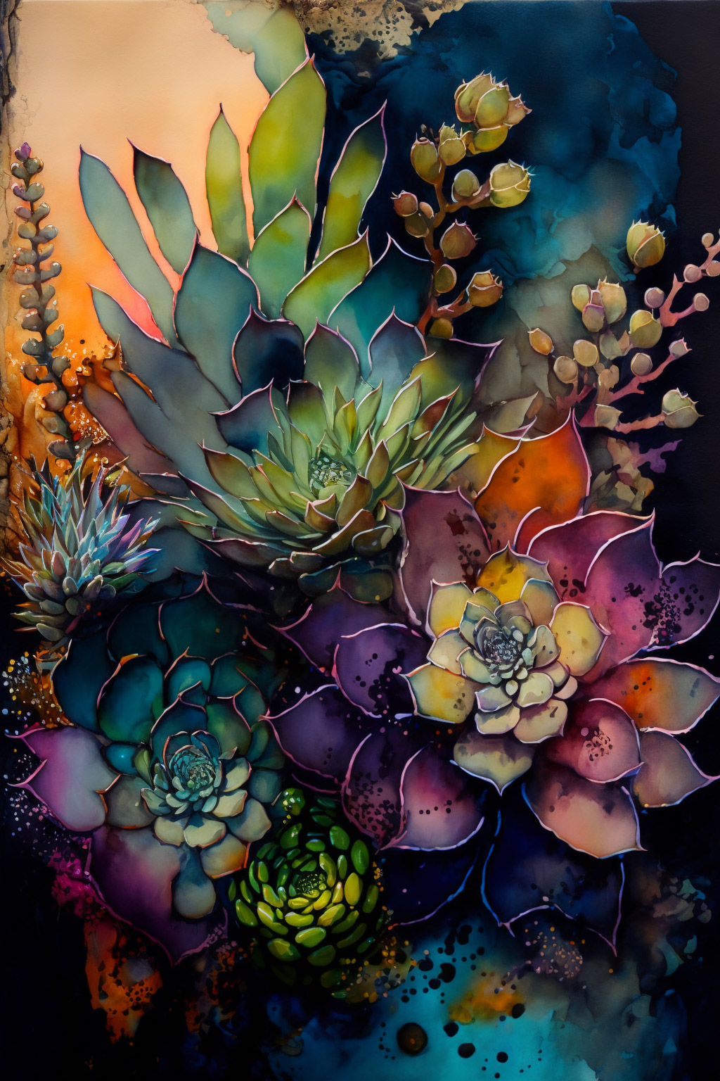 Preview for Succulent-art-modern-botany-ai-phone-background-64a79
