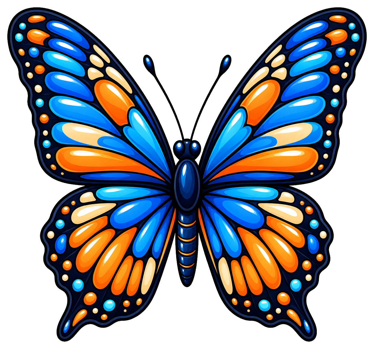 Preview for Sapphire Orange Butterfly Sticker
