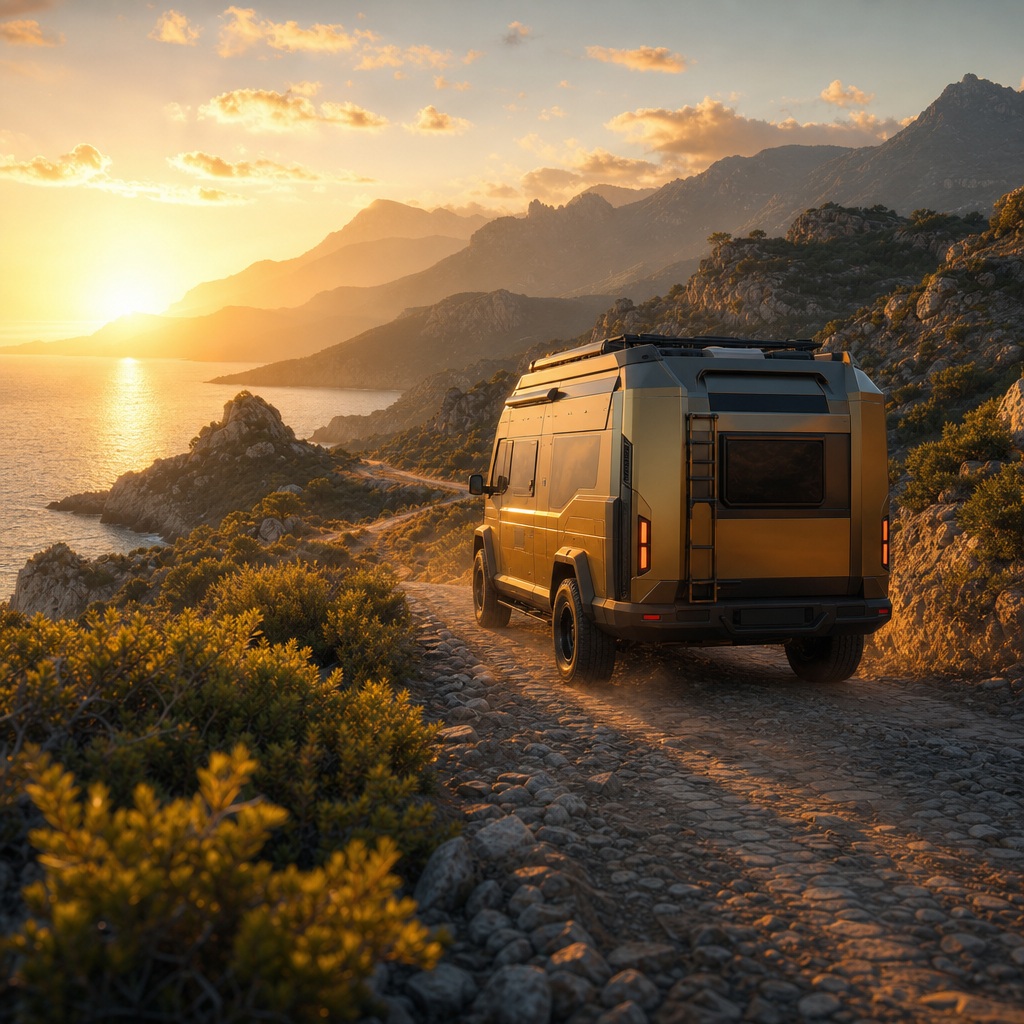 Preview for Camper Van At Golden Hour Background