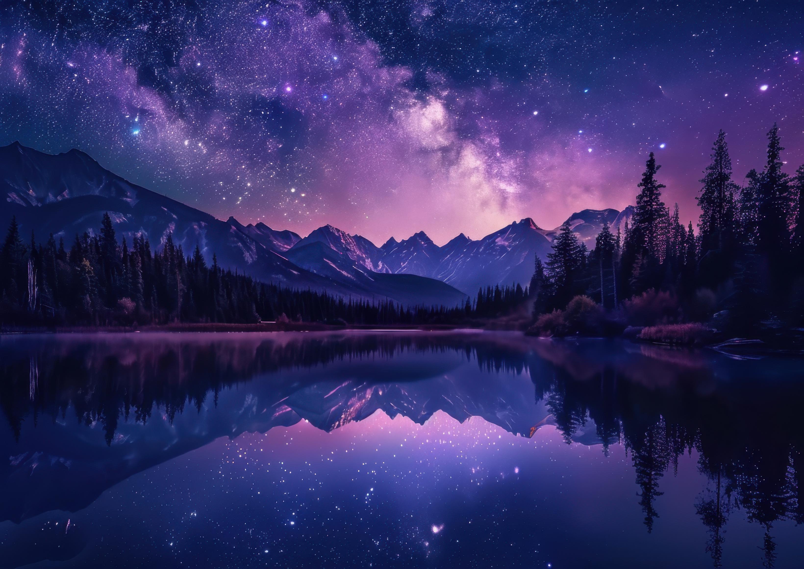Preview for Night-sky-reflection-over-lake-astrophotography-photo-background-b2d1d