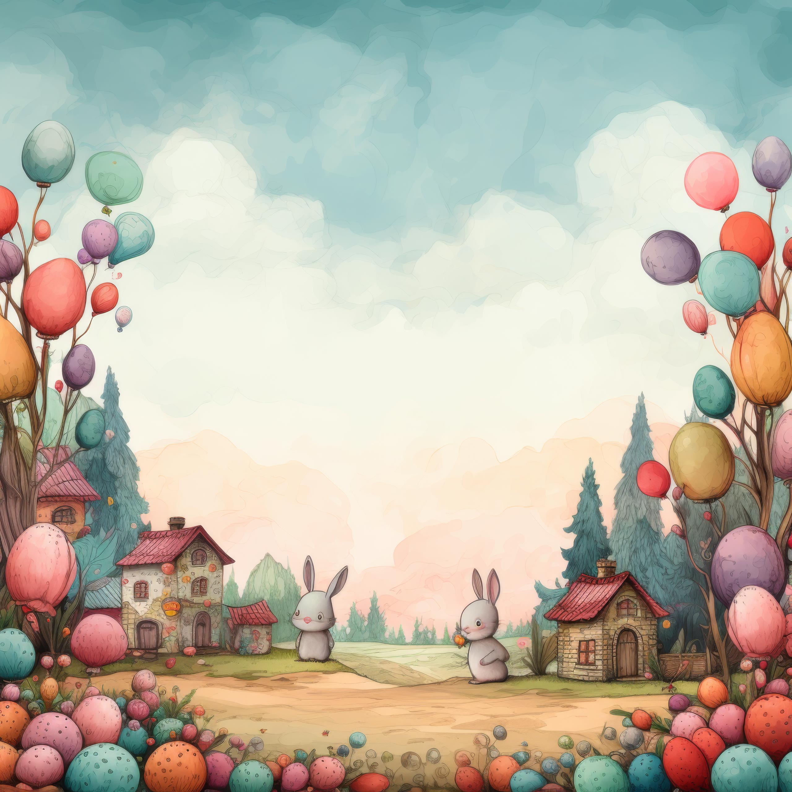 Preview for Easter-bunny-village-illustration-background-00aac