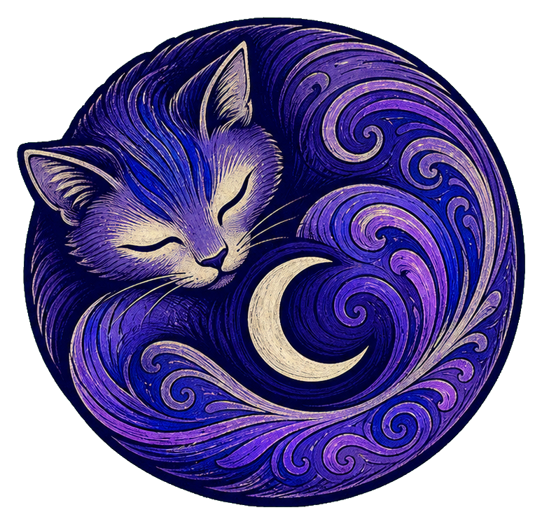 Preview for Violet Moon Cat Sticker