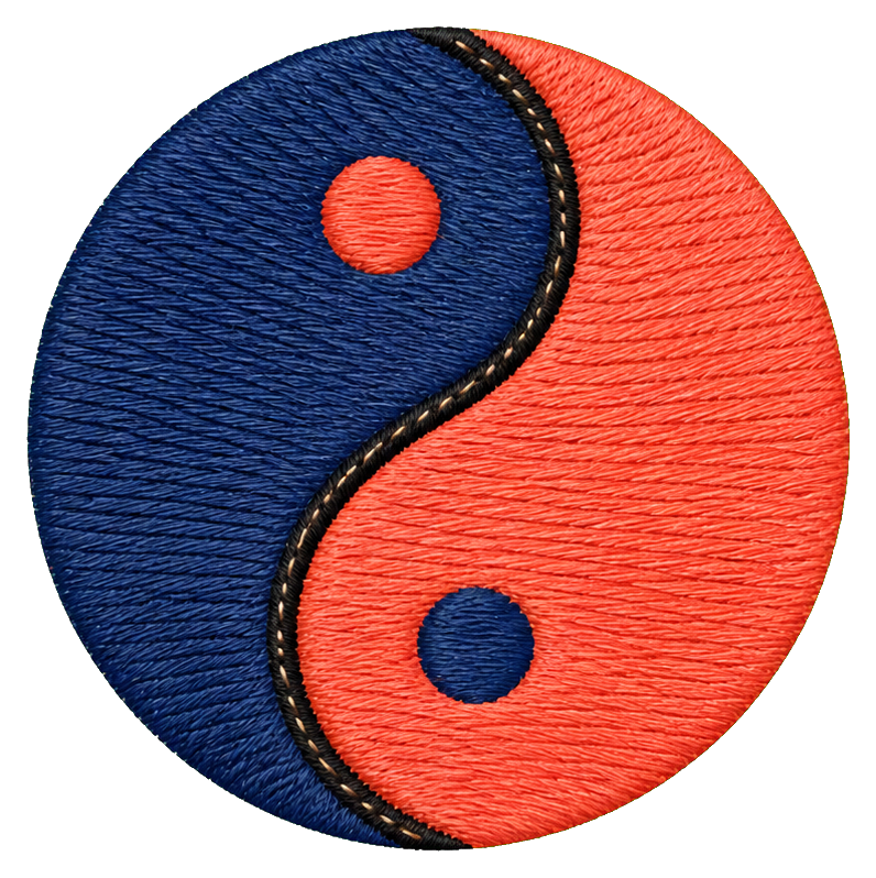 Preview for Embroidered Yin Yang Sticker Graphic