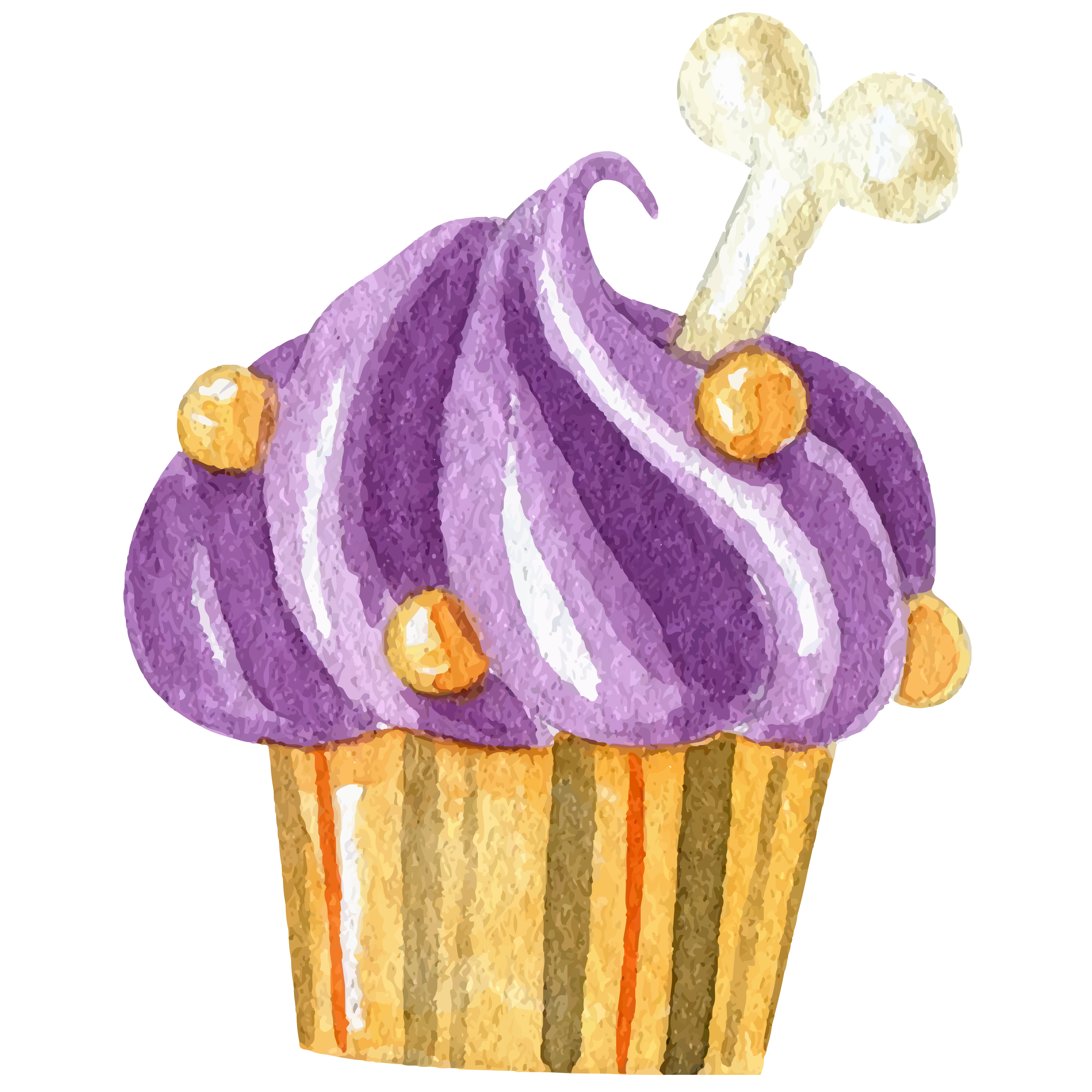 Preview for Purple-cupcake-bone-decoration-halloween-watercolor-sticker-6fe06