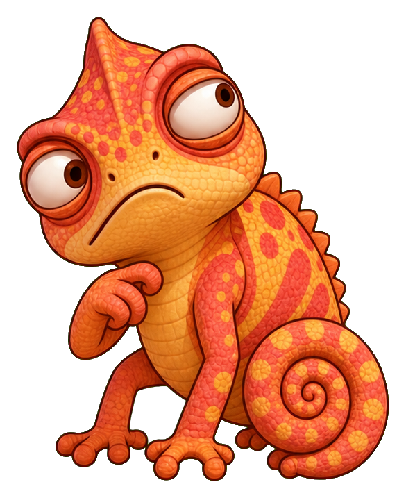 Preview for Confused Coral Chameleon Sticker