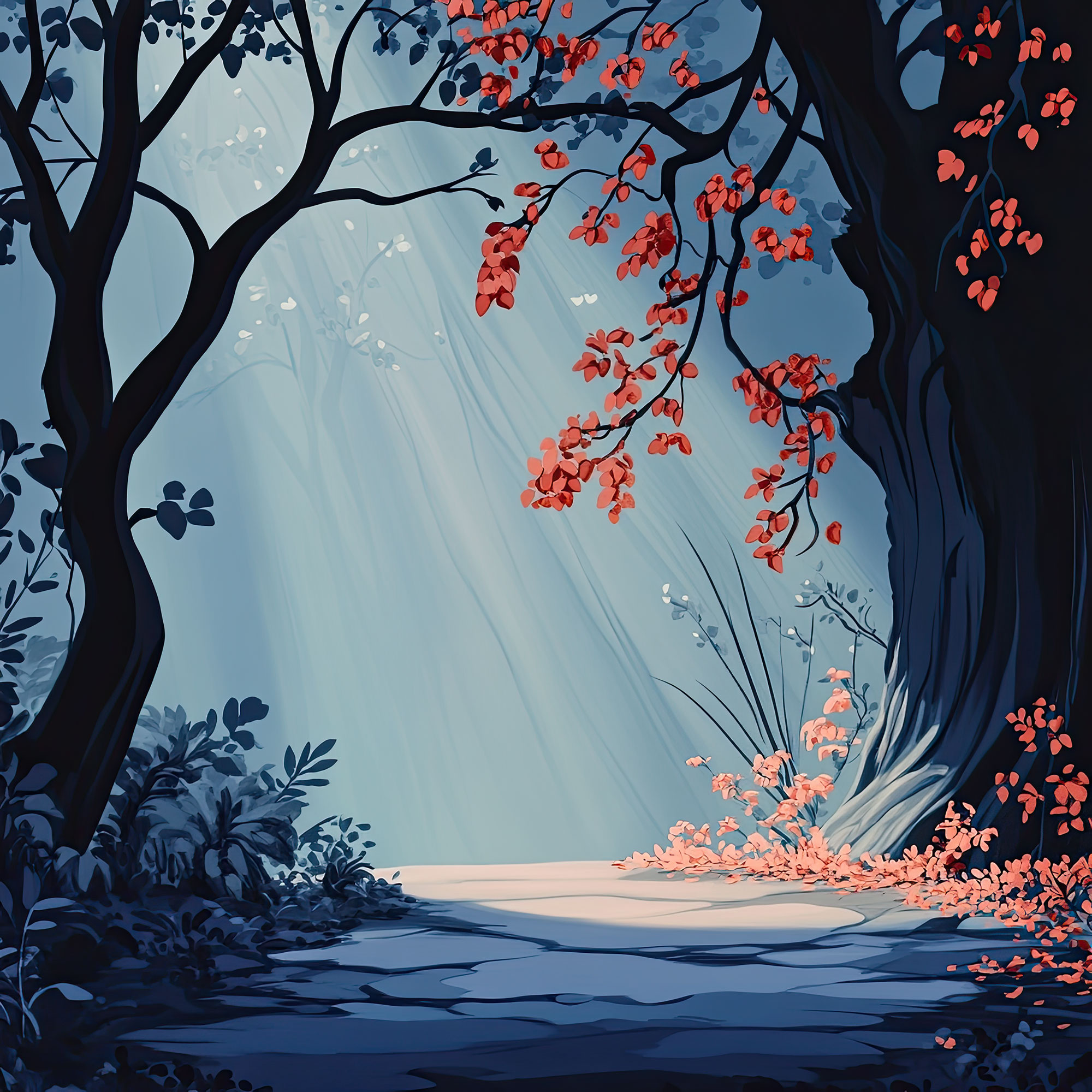 Preview for Serene-forest-landscape-illustration-spooky-backdrop-background-026dc
