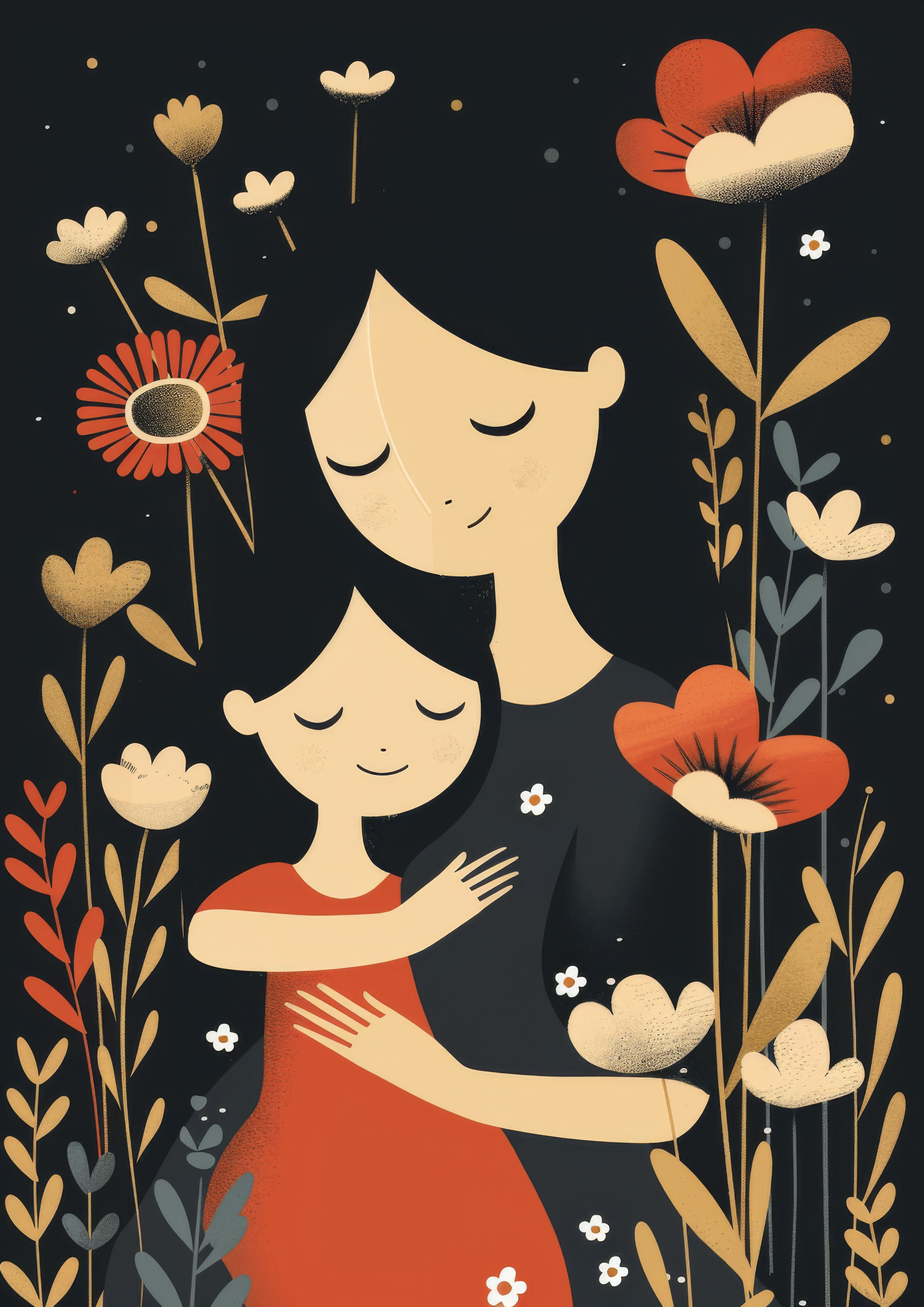Preview for Mother-child-floral-embrace-mothers-day-background-6ceea
