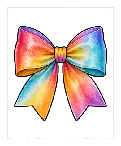 Preview for Rainbow Watercolor Bow Sticker