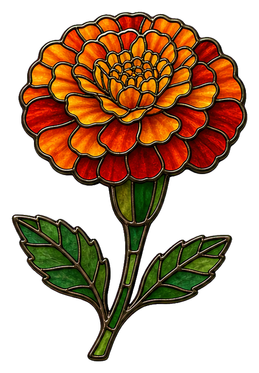 Preview for Stained Glass Marigold Sticker